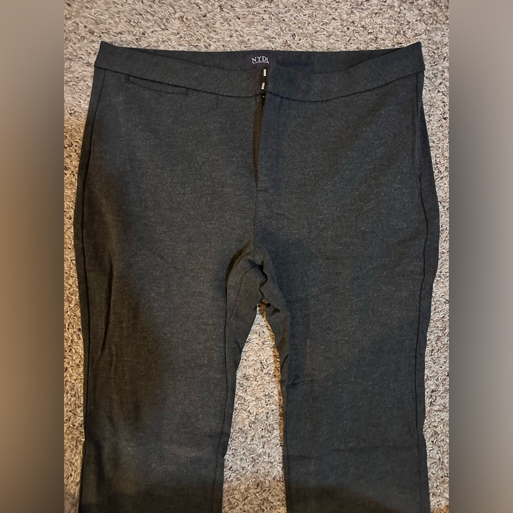 NYDJ Slim Trouser Pants in Charcoal Heather Size 16 NWOT